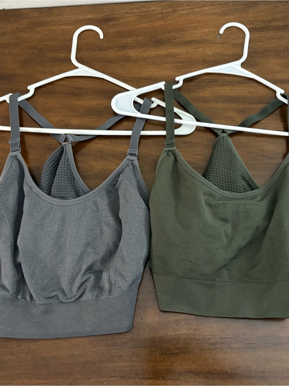 Members Mark Women’s Bra XXL 2 Grey Green Sports Seamless Non Padded